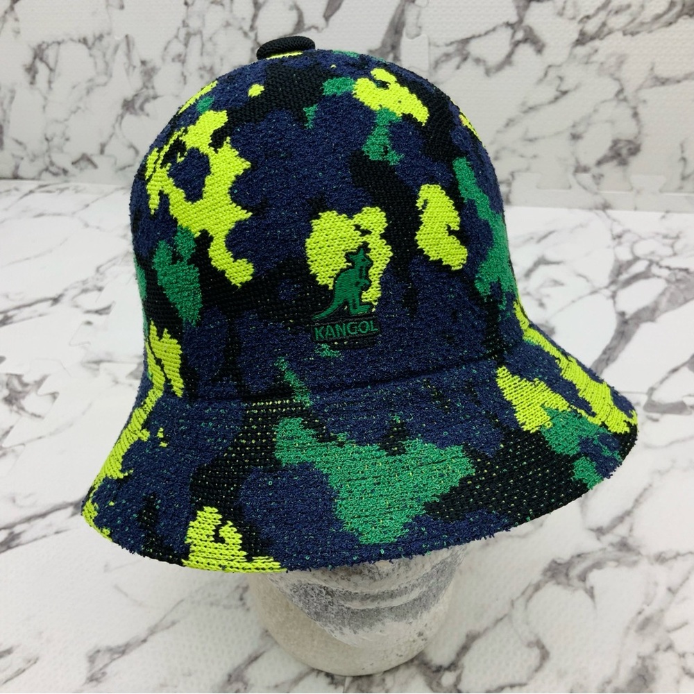 Kangol Nature Camo Navy | Green | Black | Lime Casual Bucket Hat